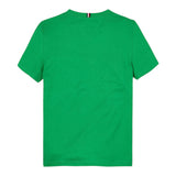 Tommy Hilfiger T-Shirt Girocollo Tinta Unita con Logo per Bambino KB0KB06879X VERDE TOMMY HILFIGER 