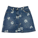 Ermanno Scervino Solid Color Denim Skirt With Adjustable Waist Blue For Girls