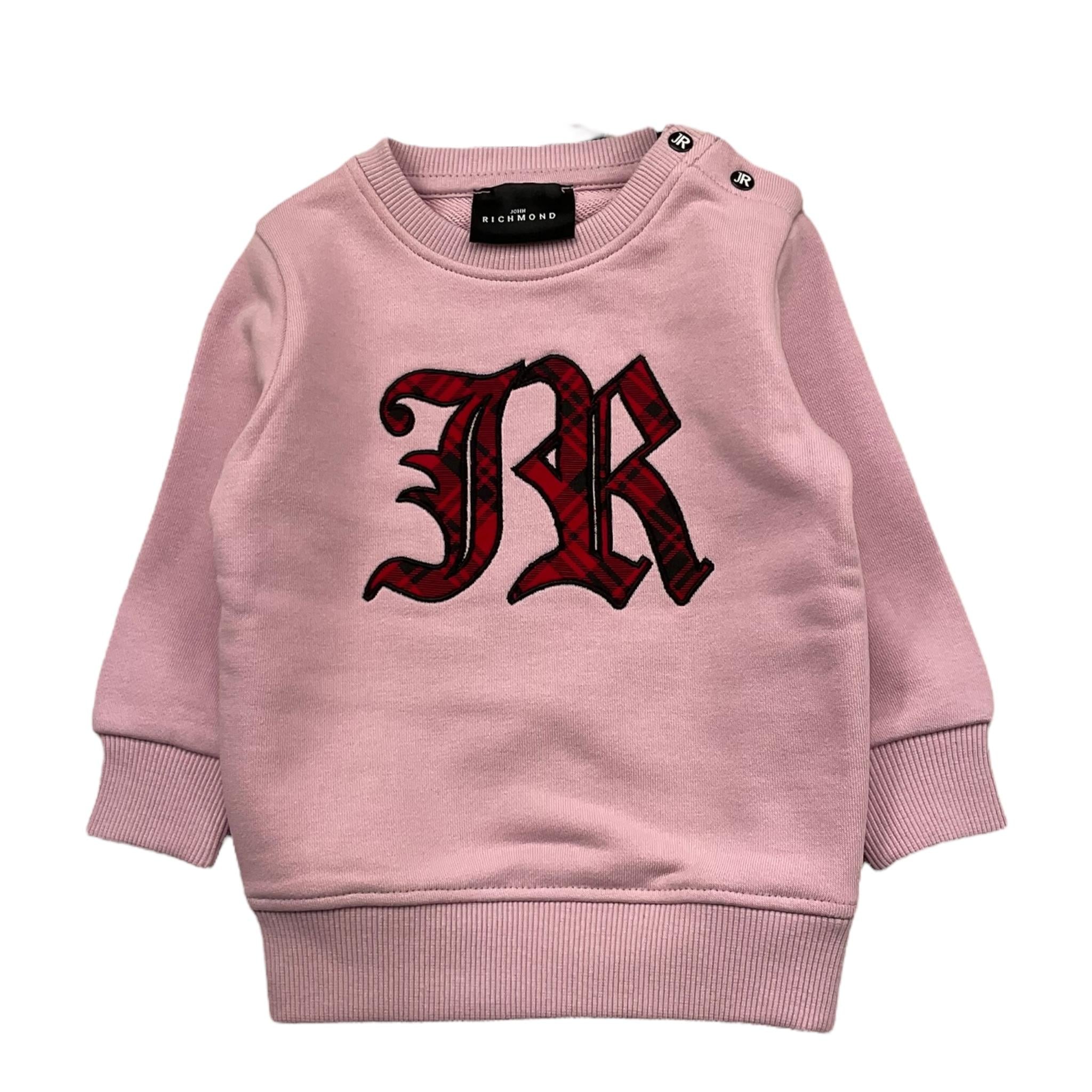 JOHN RICHMOND felpa girocollo tinta unita con stampa Rosa per Neonata RIA25078FE ROSA JOHN RICHMOND 