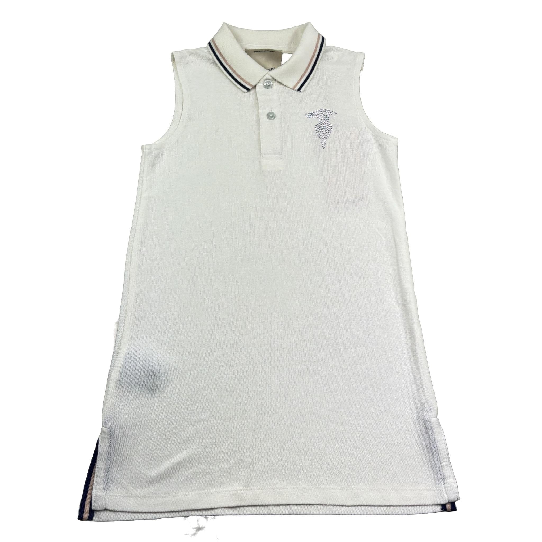 Trussardi Abito Giromanica Tinta Unita per Bambina TGP26063VE BIANCO TRUSSARDI 