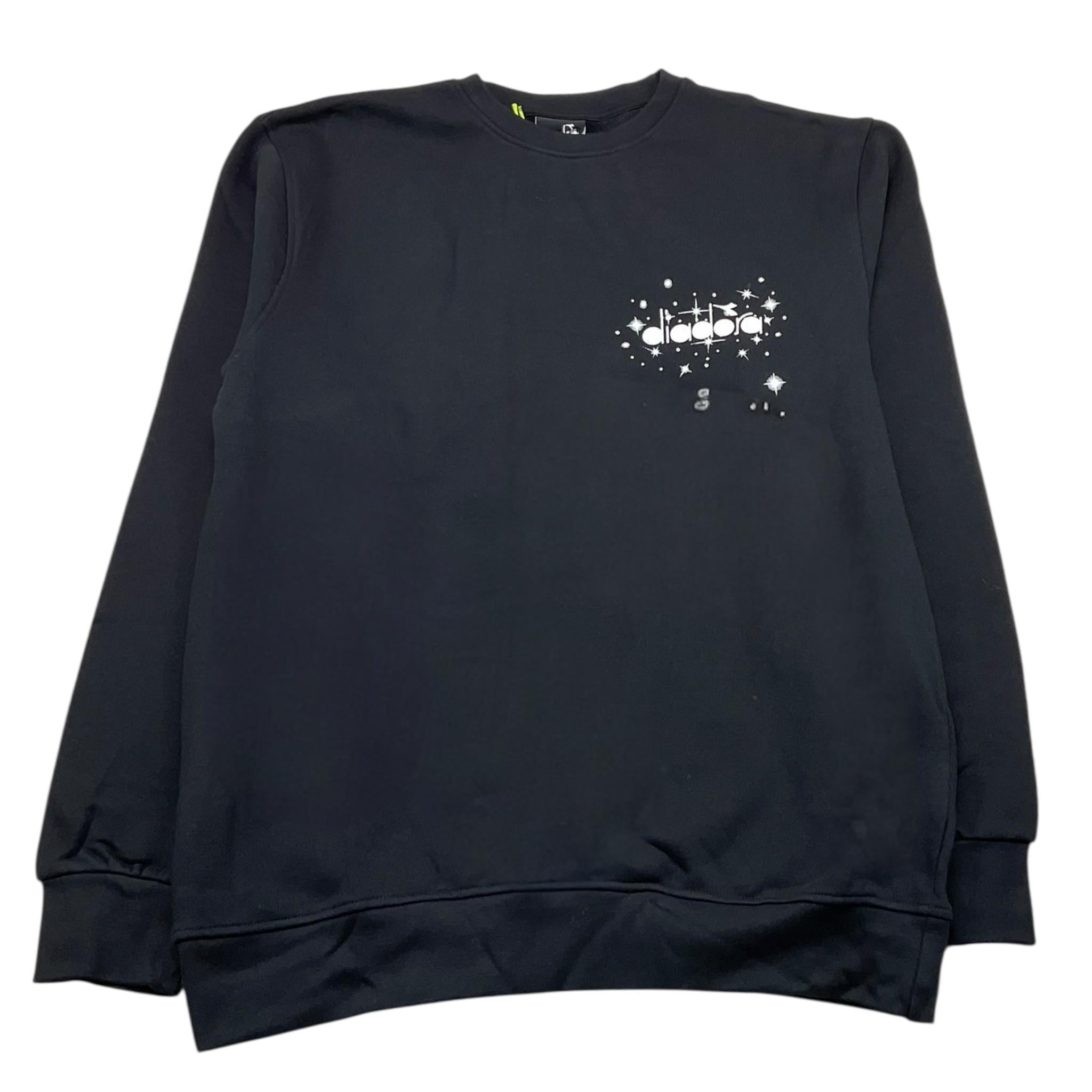 DIADORA felpa chiusa girocollo tinta unita con logo Nero per Bambina F4DIJGSW049X NERO DIADORA 