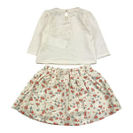 MOSCHINO completo 2pz shirt-gonna tinta unita con stampa fiori Bianco per Neonata MDK03E BIANCO MOSCHINO 