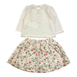 MOSCHINO completo 2pz shirt-gonna tinta unita con stampa fiori Bianco per Neonata MDK03E BIANCO MOSCHINO 