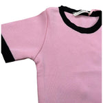Vicolo T-Shirt Girocollo Tinta Unita con Profili In Contrasto per Bambina 3146W00301 ROSA VICOLO 