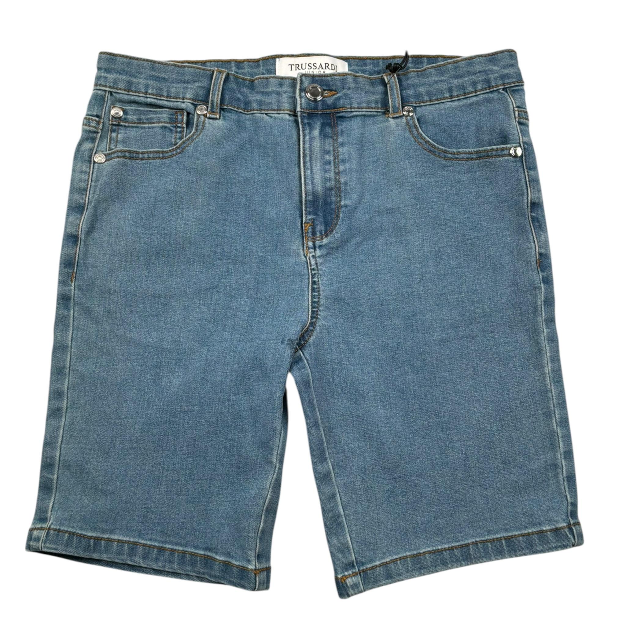 Trussardi Bermuda In Denim Tinta Unita per Bambino TBP25142BE AZZURRO TRUSSARDI 