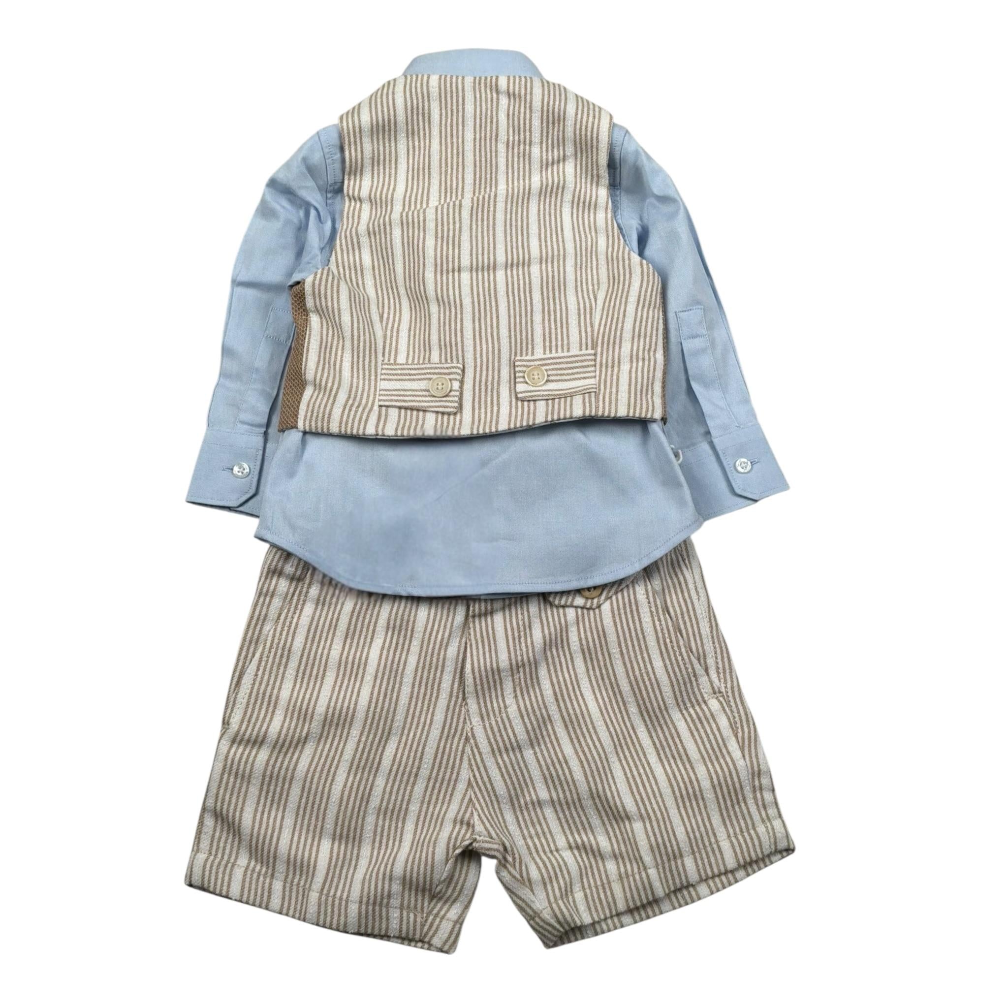 Jeckerson Completo 4 Pezzi Gilet-Camicia-Pantalone-Papillon per Neonato JN4060 BEIGE JECKERSON 