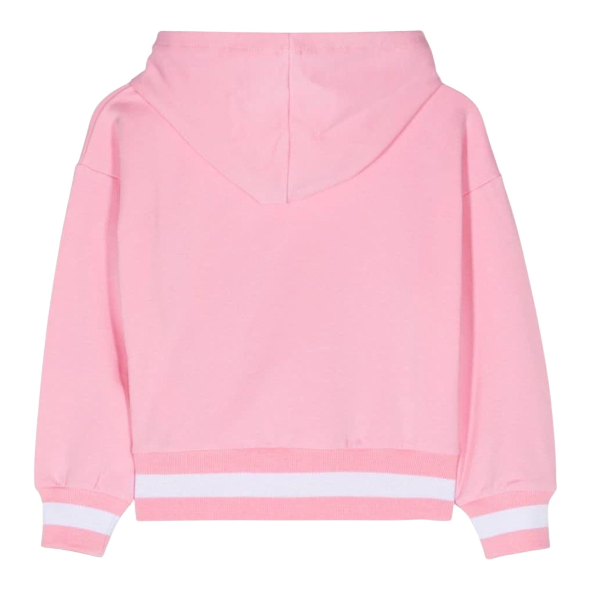 Monnalisa Felpa Tinta Unita con Cappuccio E Stampa Barbie per Bambina 19C637 ROSA MONNALISA 