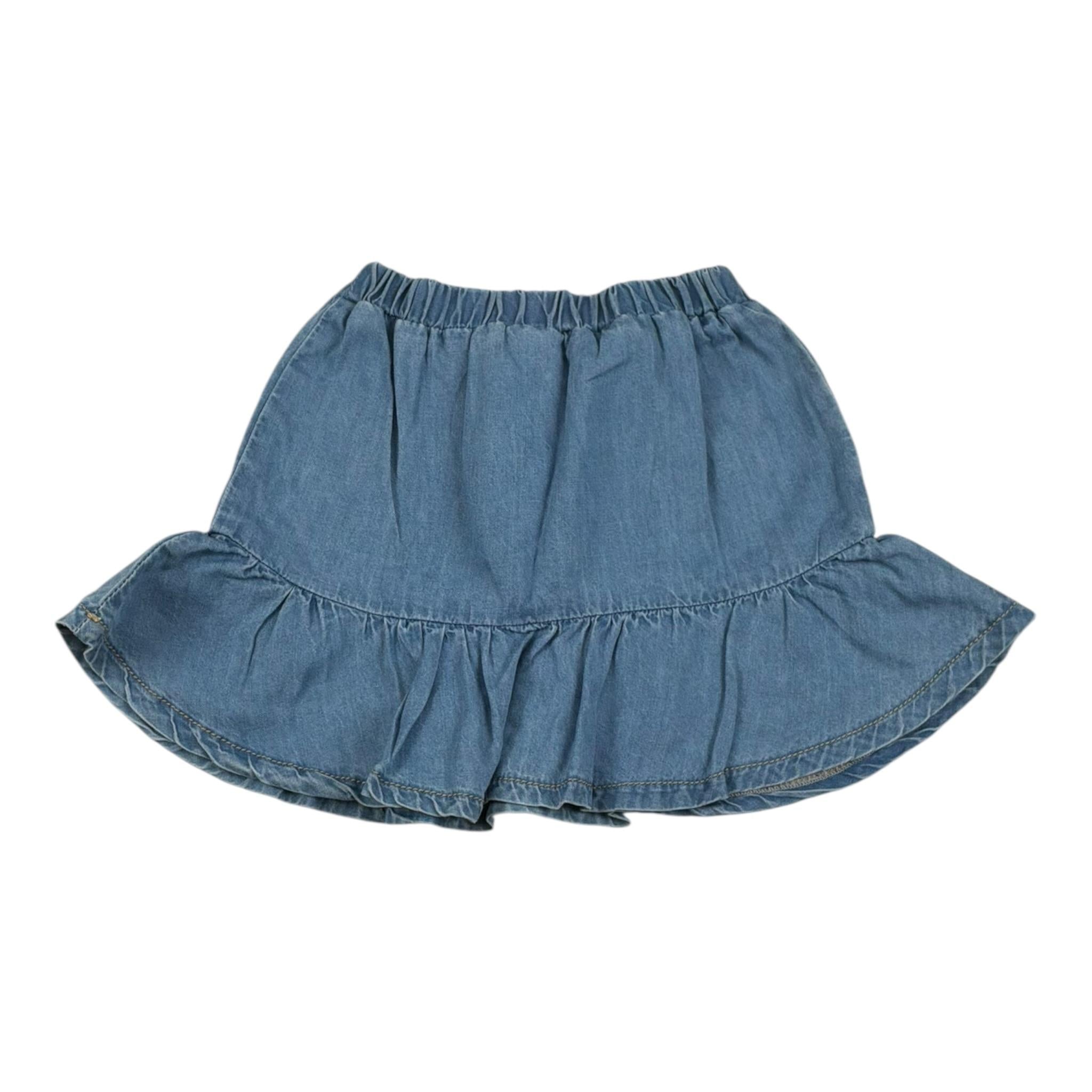 Marc Ellis Gonna In Denim Tinta Unita con Logo per Neonata JMNSK16792 AZZURRO MARC ELLIS 