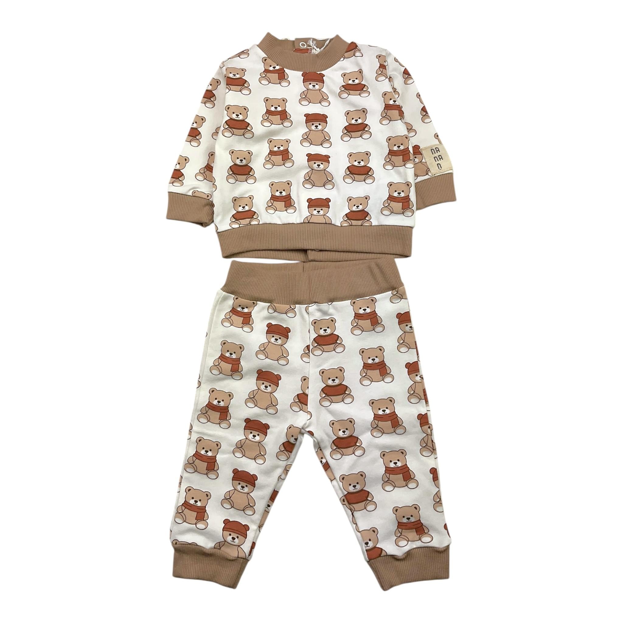 NANAN completo 2pz pantalone-shirt con stampa Beige per Neonato 12415503B BEIGE NANAN 