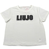 Liu Jo T-Shirt Girocollo Tinta Unita con Logo per Bambina GA5064 PANNA LIU JO 