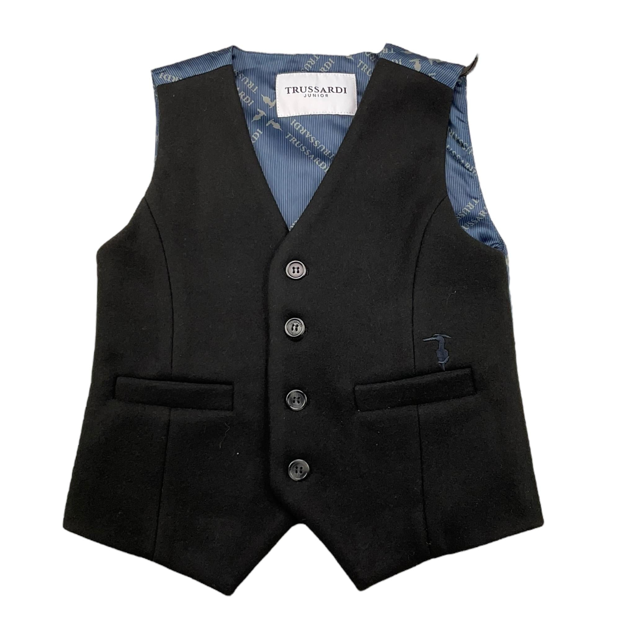 TRUSSARDI gilet bicolore Nero/blu per Bambino TBA25125 NERO/BLU TRUSSARDI 