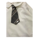 LE BEBE' abito manica lunga tinta unita con gonna e cravatta in contrast Bianco per Neonata LBG5351 BIANCO LE BEBE' 