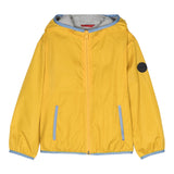 Fay Solid Color Summer Jacket With Contrasting Yellow Interior For Boys