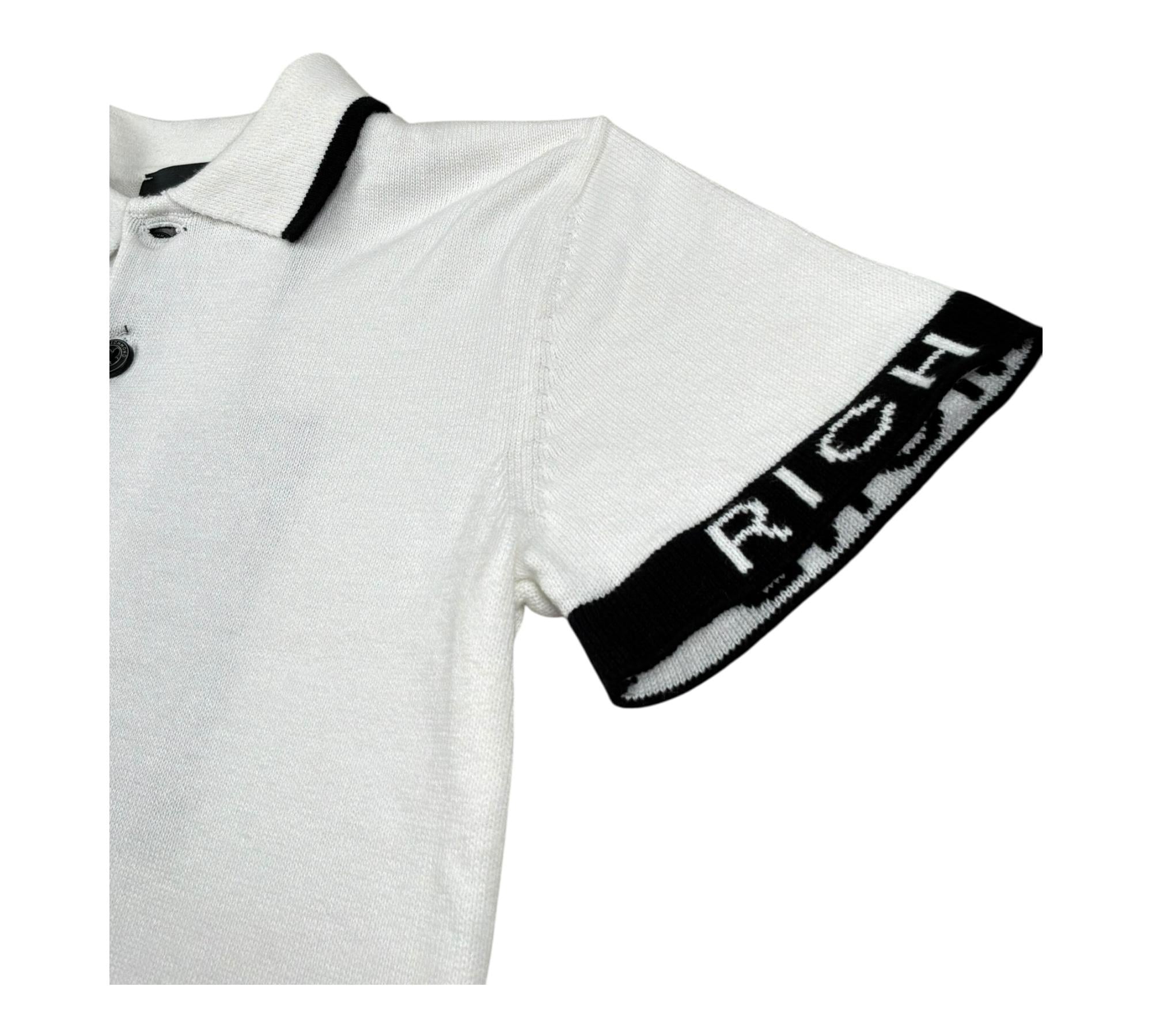 John Richmond Polo Mezza Manica Tinta Unita con Logo per Bambino RBP26147PO BIANCO JOHN RICHMOND 