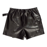 LU LU BY MISS GRANT shotrt in ecopelle tinta unita Nero per Bambina LL2980 NERO LU LU BY MISS GRANT 