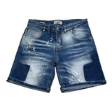 Cianotic Bermuda In Denim Tinta Unita con Strappi per Bambino 20165 BLU CIANOTIC 
