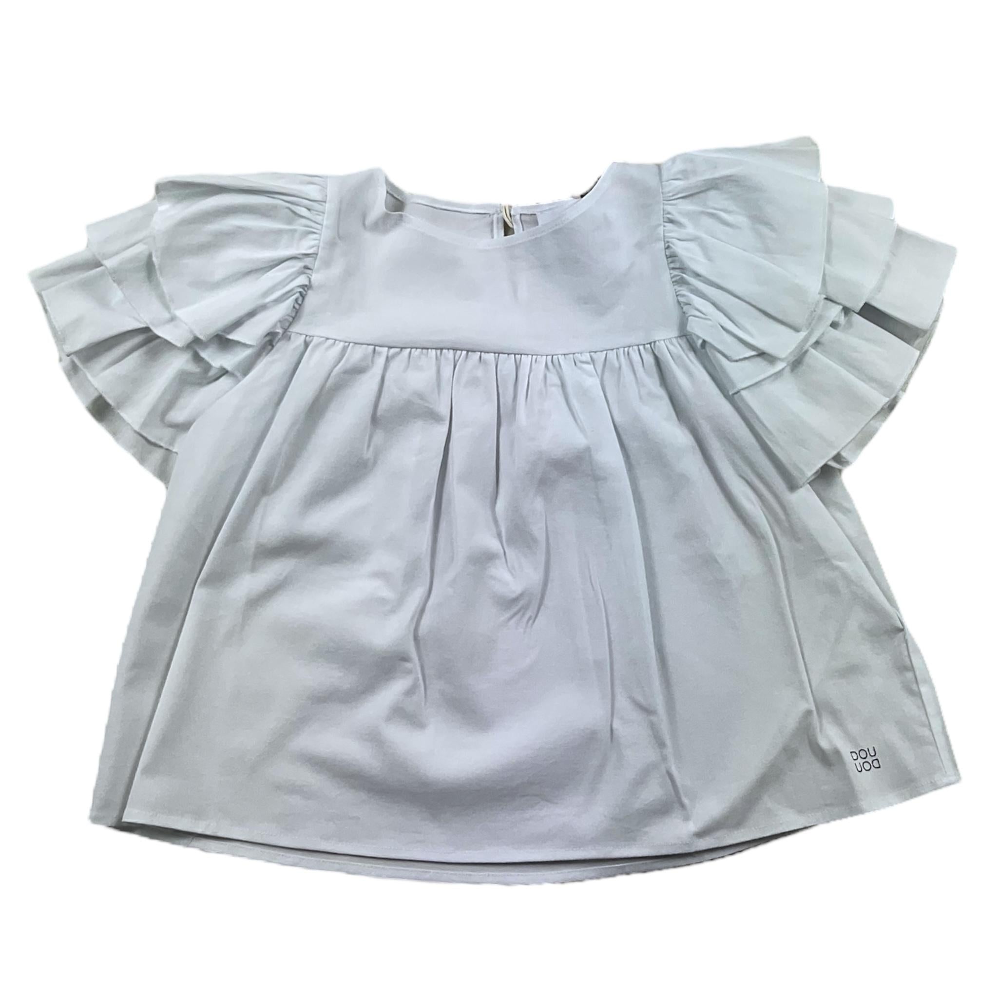 Dondup Amicia Mezza Manica Tinta Unita Bianco Per Bambina DU5A31 BIANCO DOU DOU 
