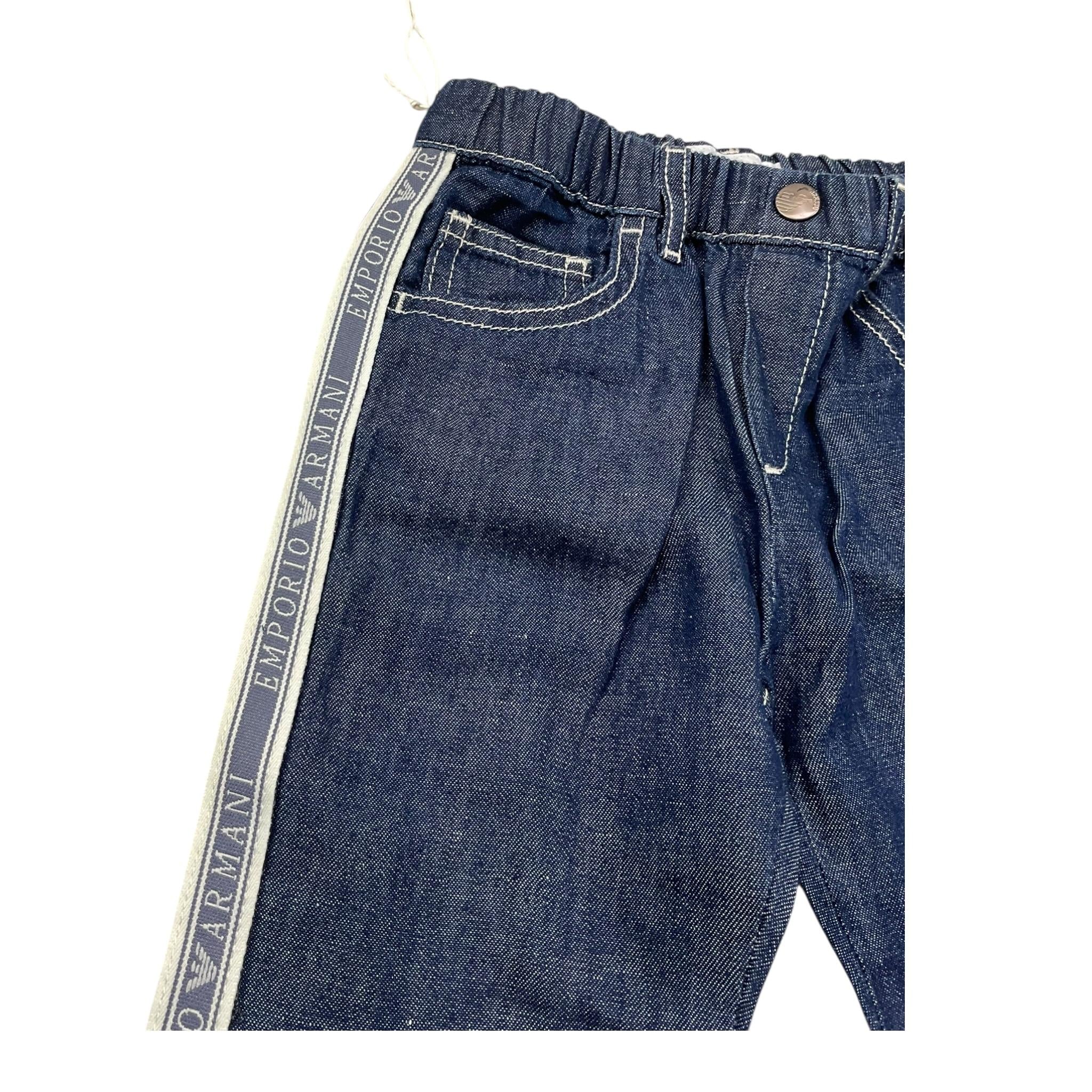 Emporio Armani Jeans Tinta Unita con Profili Logati per Bambino 3D3J01 BLU EMPORIO ARMANI 