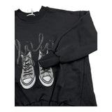 LU LU BY MISS GRANT felpa tinta unita con stampa Nero per Bambina LL3035X NERO LU LU BY MISS GRANT 