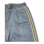 PALM ANGELS jeans tinta unita con elastico in vita modello palazzo Azzurro per Bambina PGYB003S24 AZZURRO PALM ANGELS 