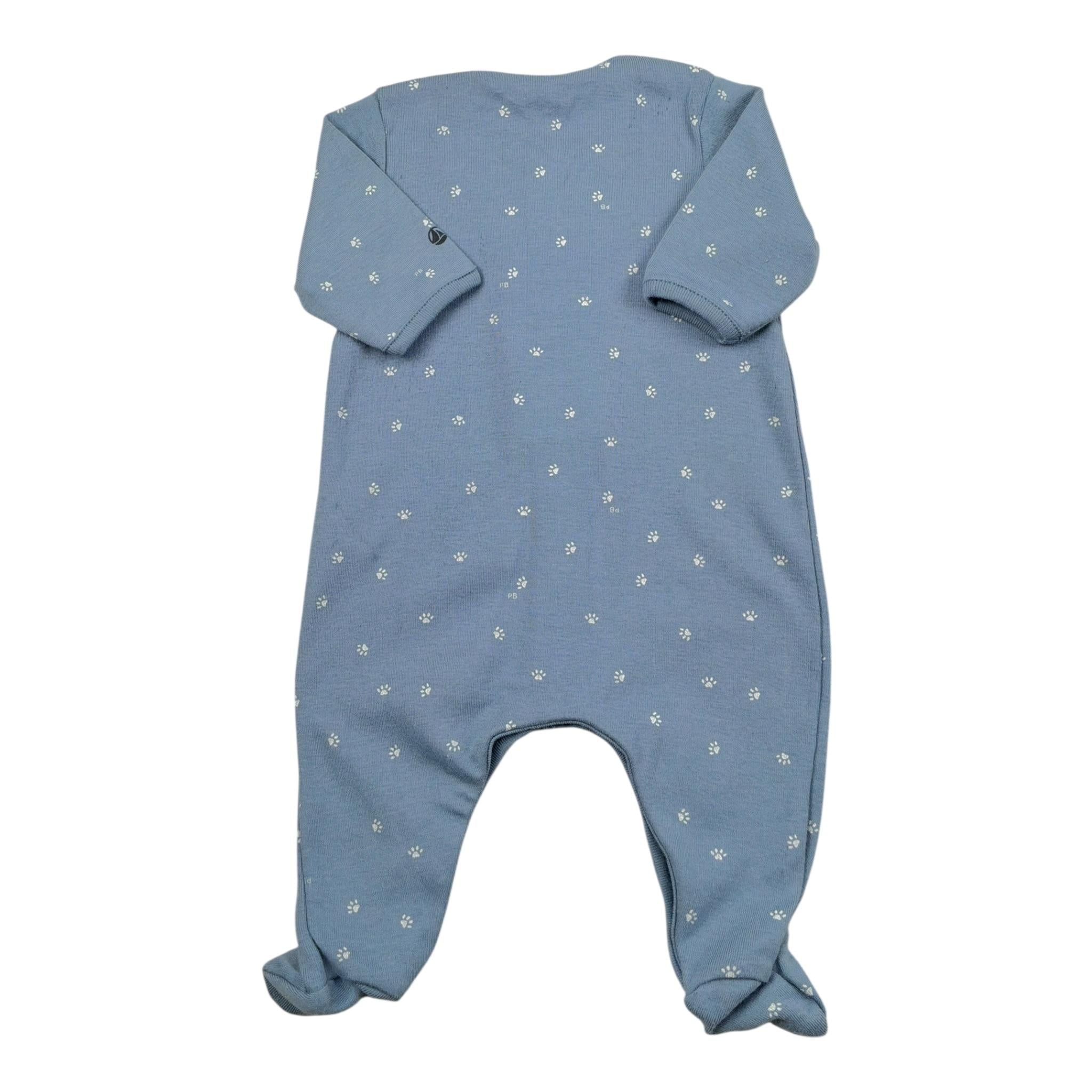 Petit Bateau Tutina tinta unita con Stampa Blu per Neonato A09GX BLU PETIT BATEAU 