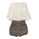 Squid Complete 2 Piece Shirt-Panties Two-Tone White/Grey For Newborn