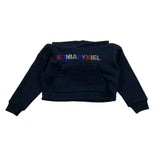 Sonia Rykiel Black Glitter Hooded Sweatshirt For Girls