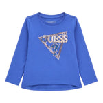 GUESS shirt tinta unita girocollo con stampa Blu per Bambina J4YI05K6YW4X BLU GUESS 