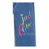 BillIEBLUSH jeans tinta unita con stampa e girovita regolabile Blu per Bambina U20451 BLU BillIEBLUSH 