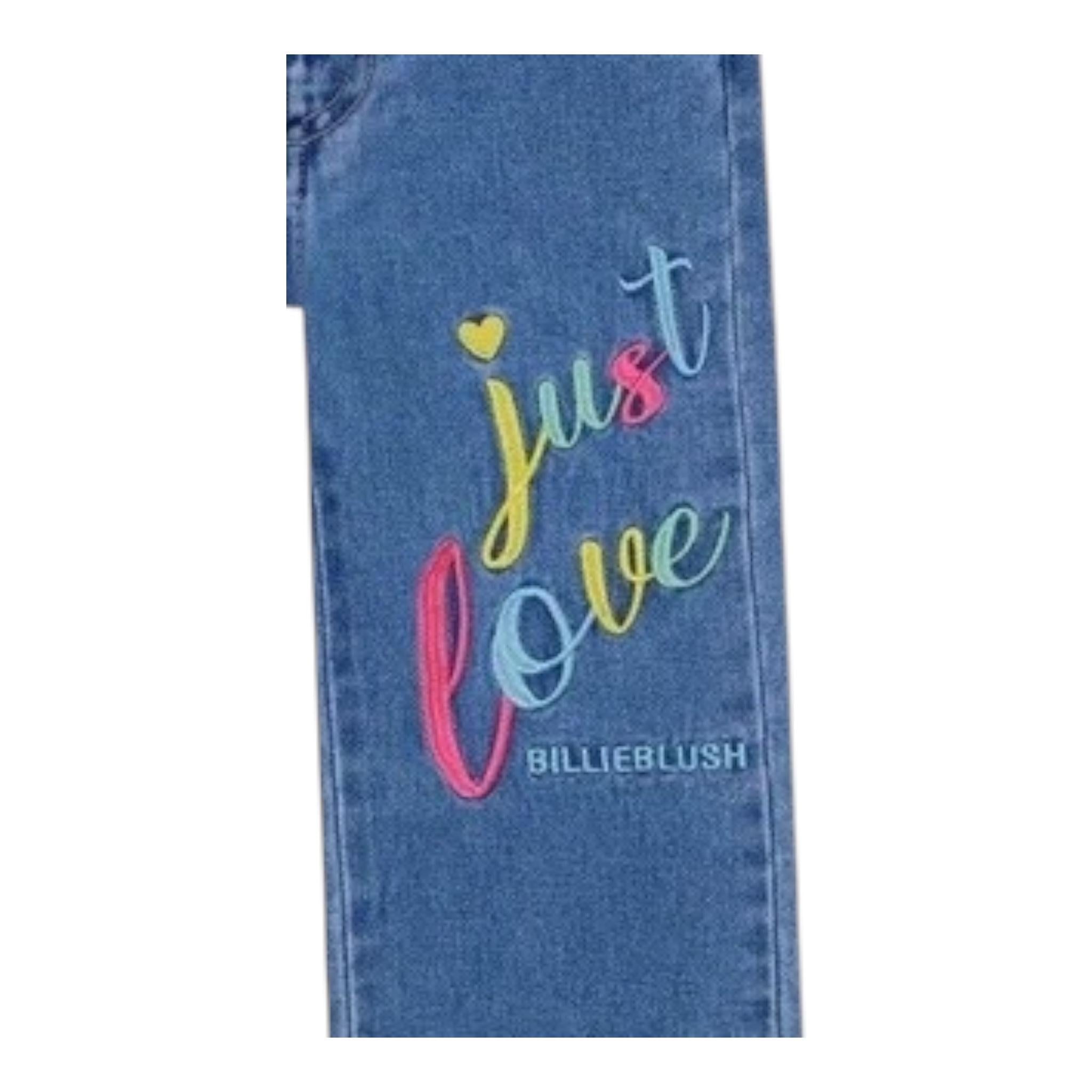 BillIEBLUSH jeans tinta unita con stampa e girovita regolabile Blu per Bambina U20451 BLU BillIEBLUSH 