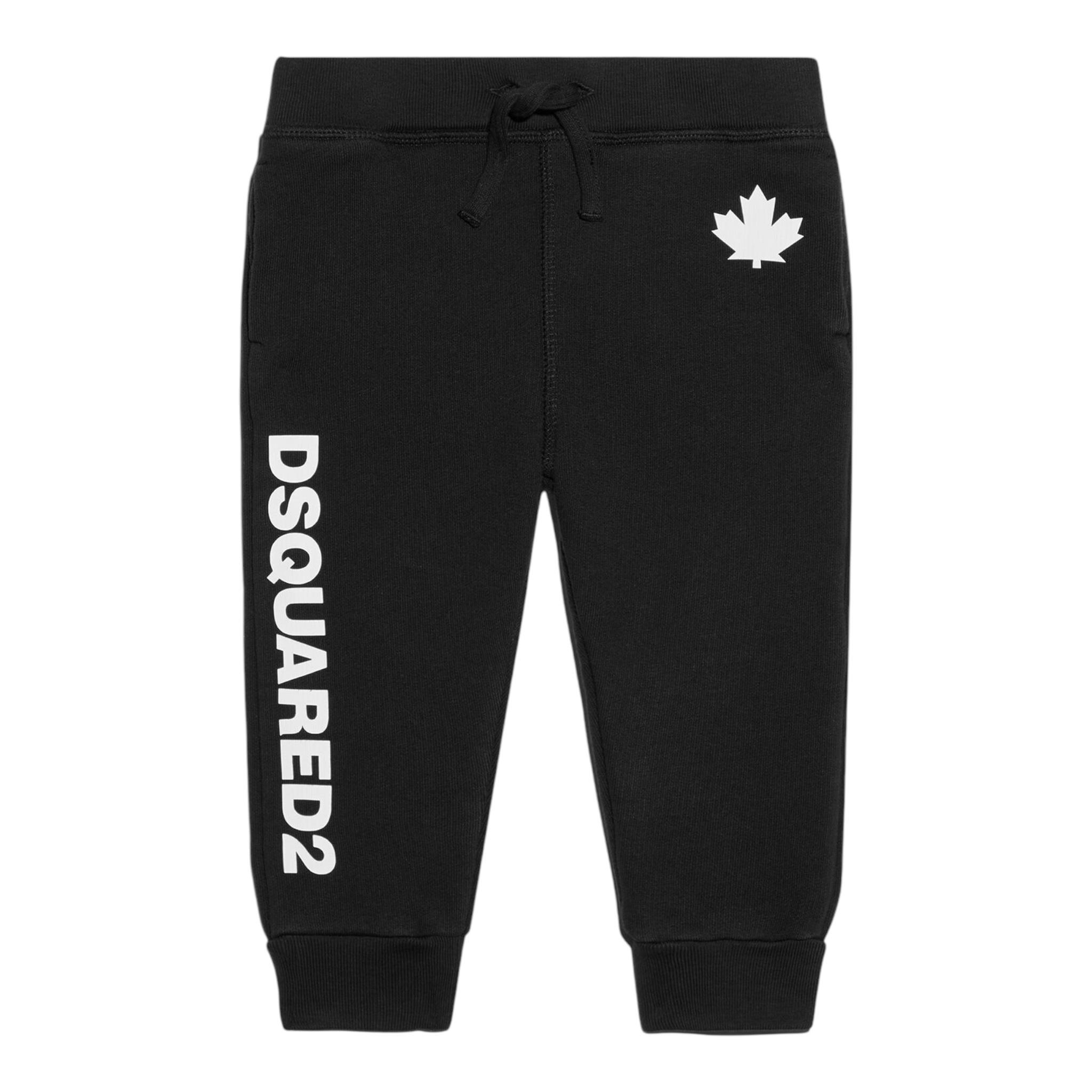 DSQUARED2 pantalone modello tuta tinta unita con stampa Nero per Neonato DQ0841 NERO DSQUARED2 