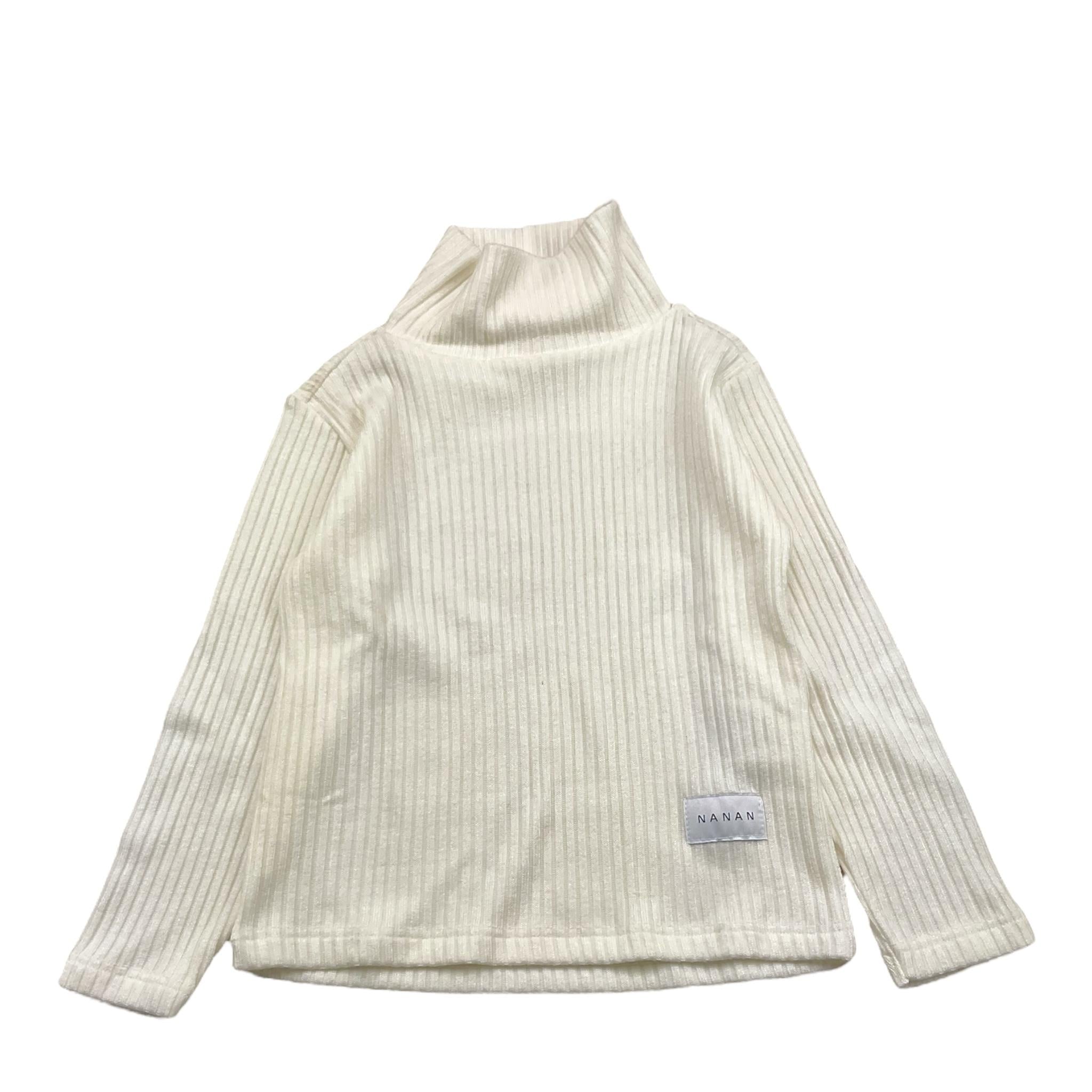 NANAN maglia modello lupetto tinta unita a costine Bianco per Bambina I2422048B BIANCO NANAN 
