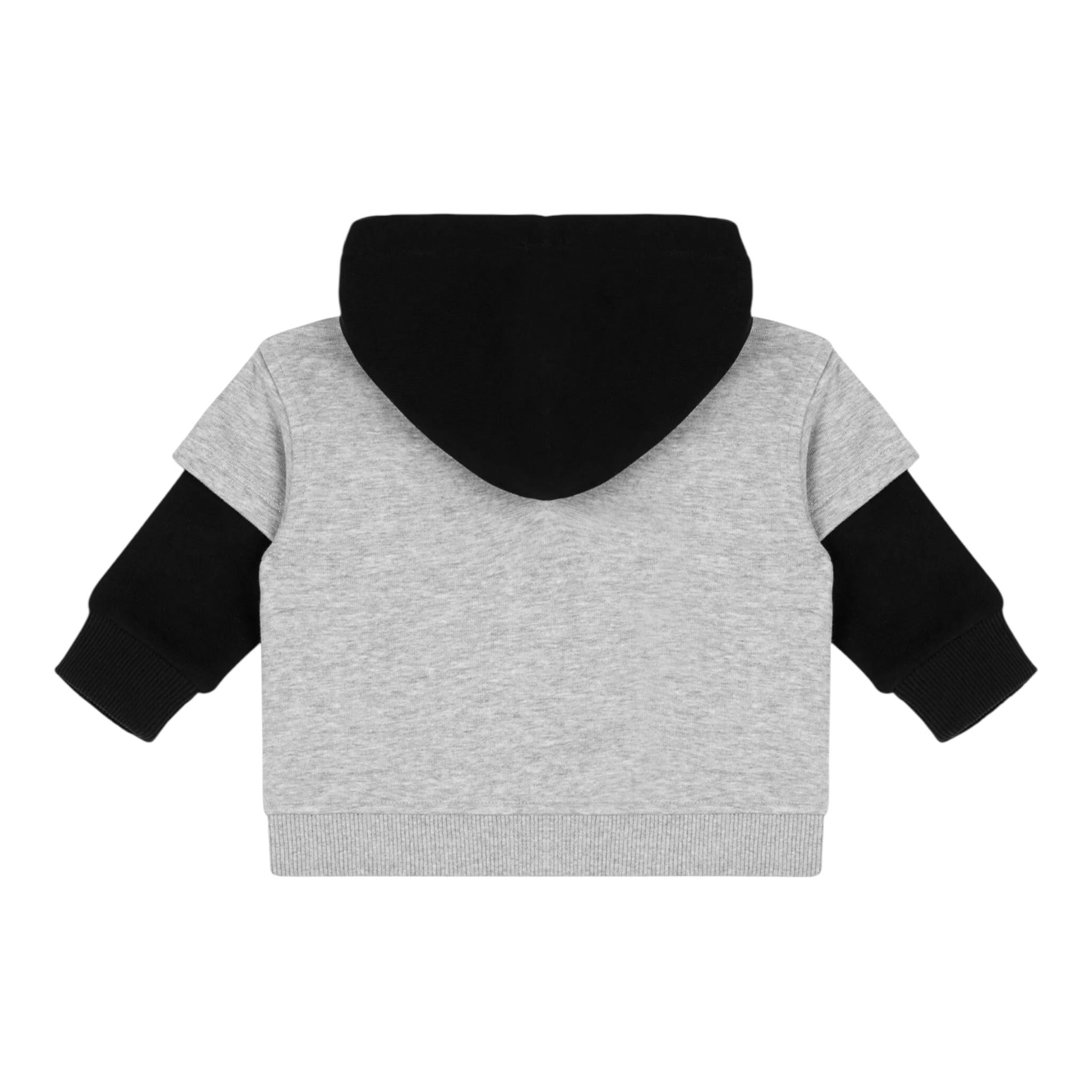 MOSCHINO felpa chiusa con cappuccio e maniche in contrasto Grigio per Neonato MUF05H GRIGIO MOSCHINO 