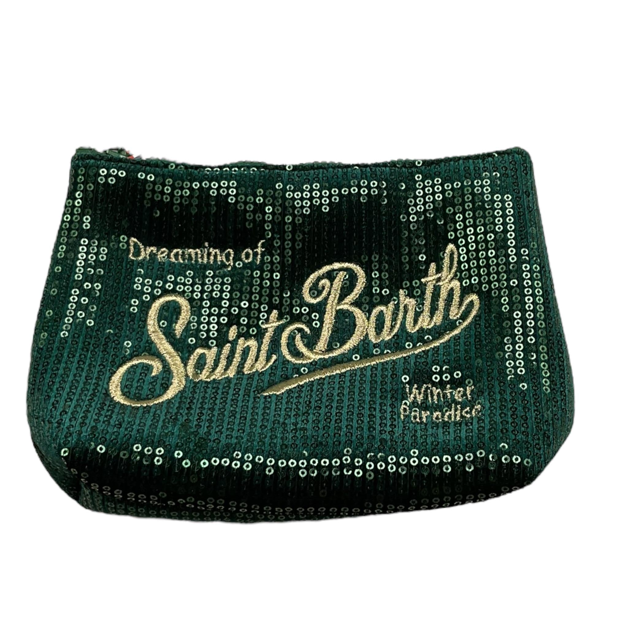SAINT BARTH borsello tinta unita paillettato Verde per Bambina VELVET VERDE SAINT BARTH 