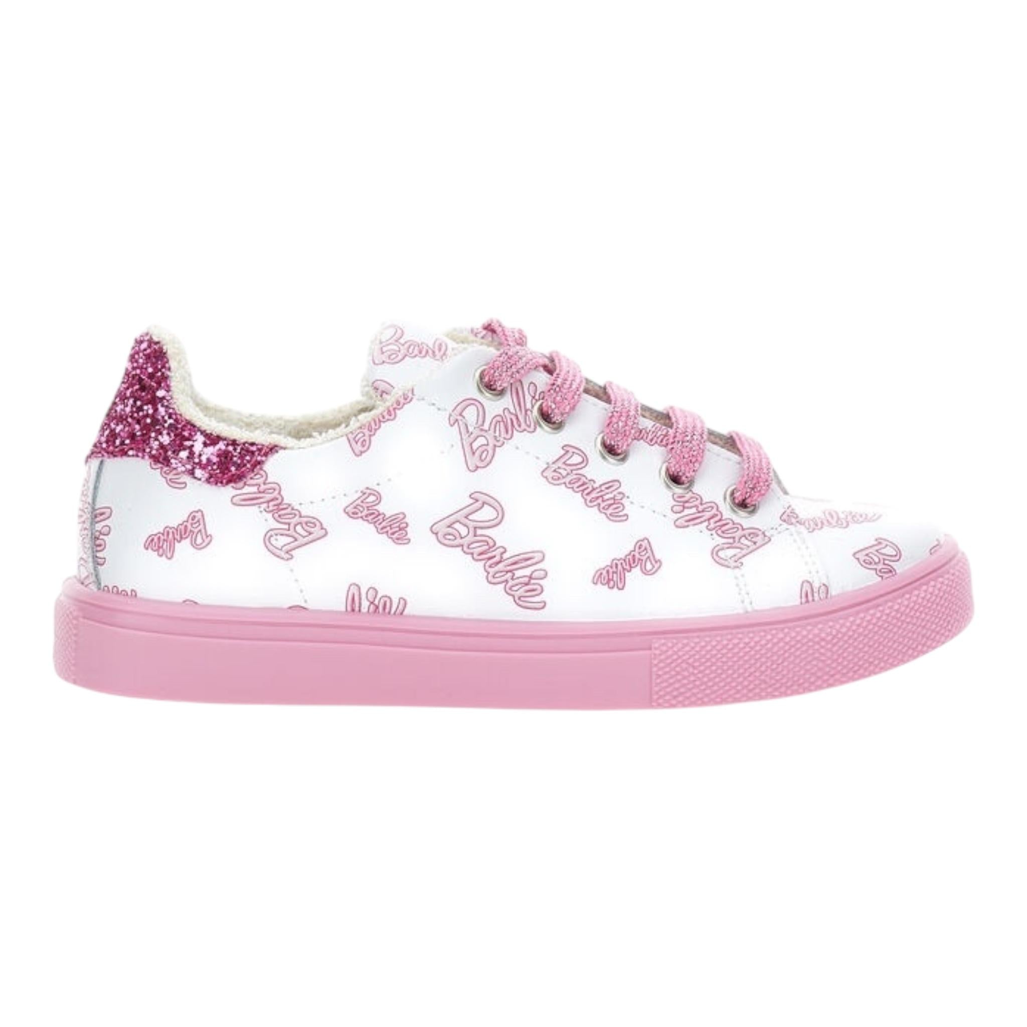 MONNALISA sneaker tinta unita con stampa e lacci Bianco per Bambina 8CD020 BIANCO MONNALISA 