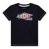 Guess T-Shirt Girocollo Tinta Unita con Stampa per Neonato N4RI11K8HM4 BLU GUESS 