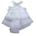 Modi Collezione Abito Cerimonia Tinta Unita per Bambina J4013P BIANCO MODI COLLEZIONE 