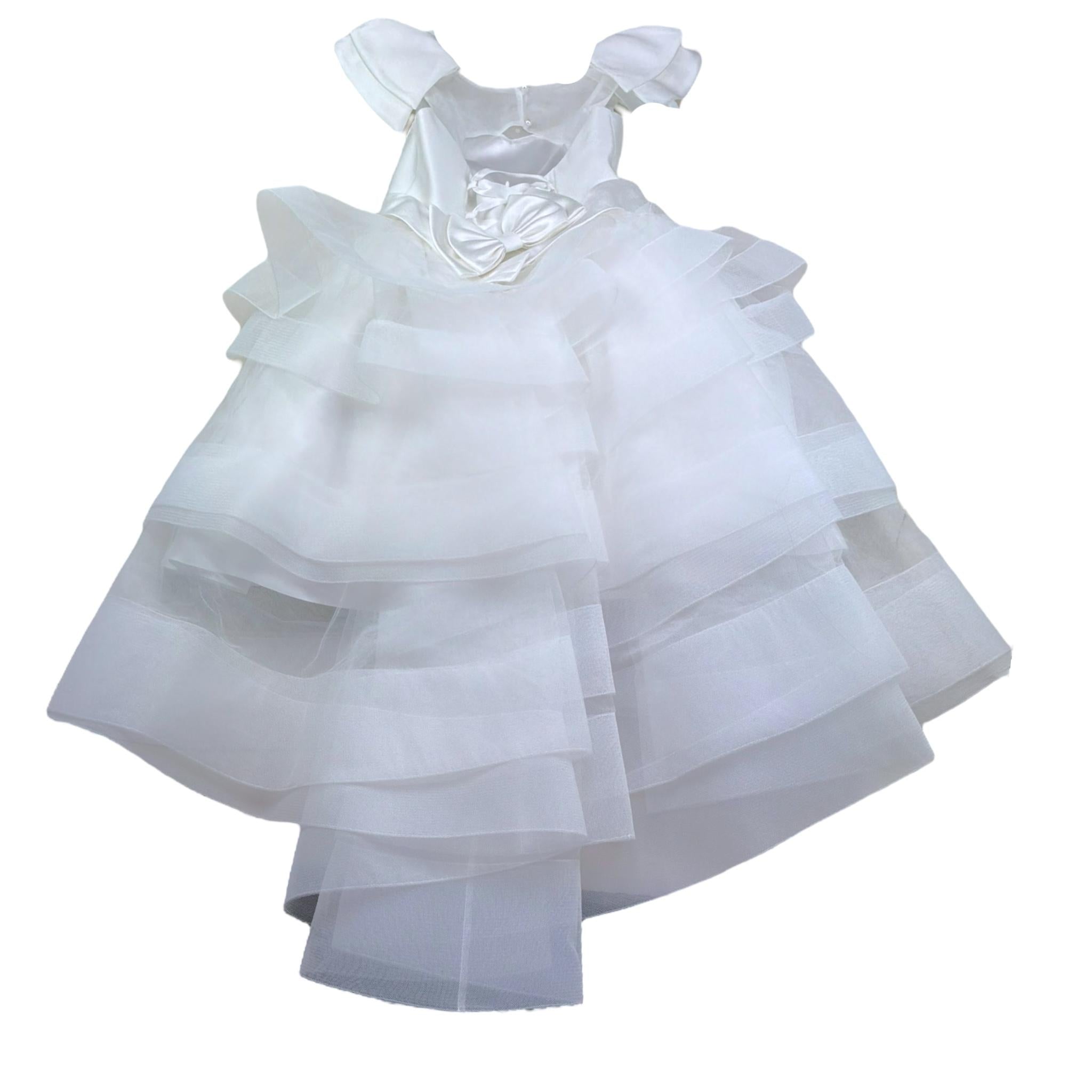 Modi Collezione Abito Cerimonia Tinta Unita per Bambina J4013P BIANCO MODI COLLEZIONE 