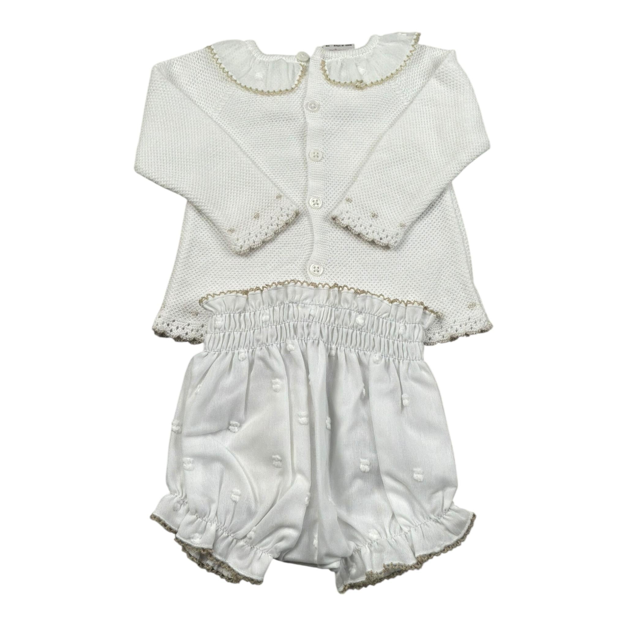 Paz Rodriguez Completo 2 Pezzi Maglia-Culotte Tinta Unita per Neonata 003122709 BIANCO PAZ RODRIGUEZ 