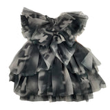 Elisabetta Franchi Solid Color Sleeveless Dress With Black Tulle For Girls