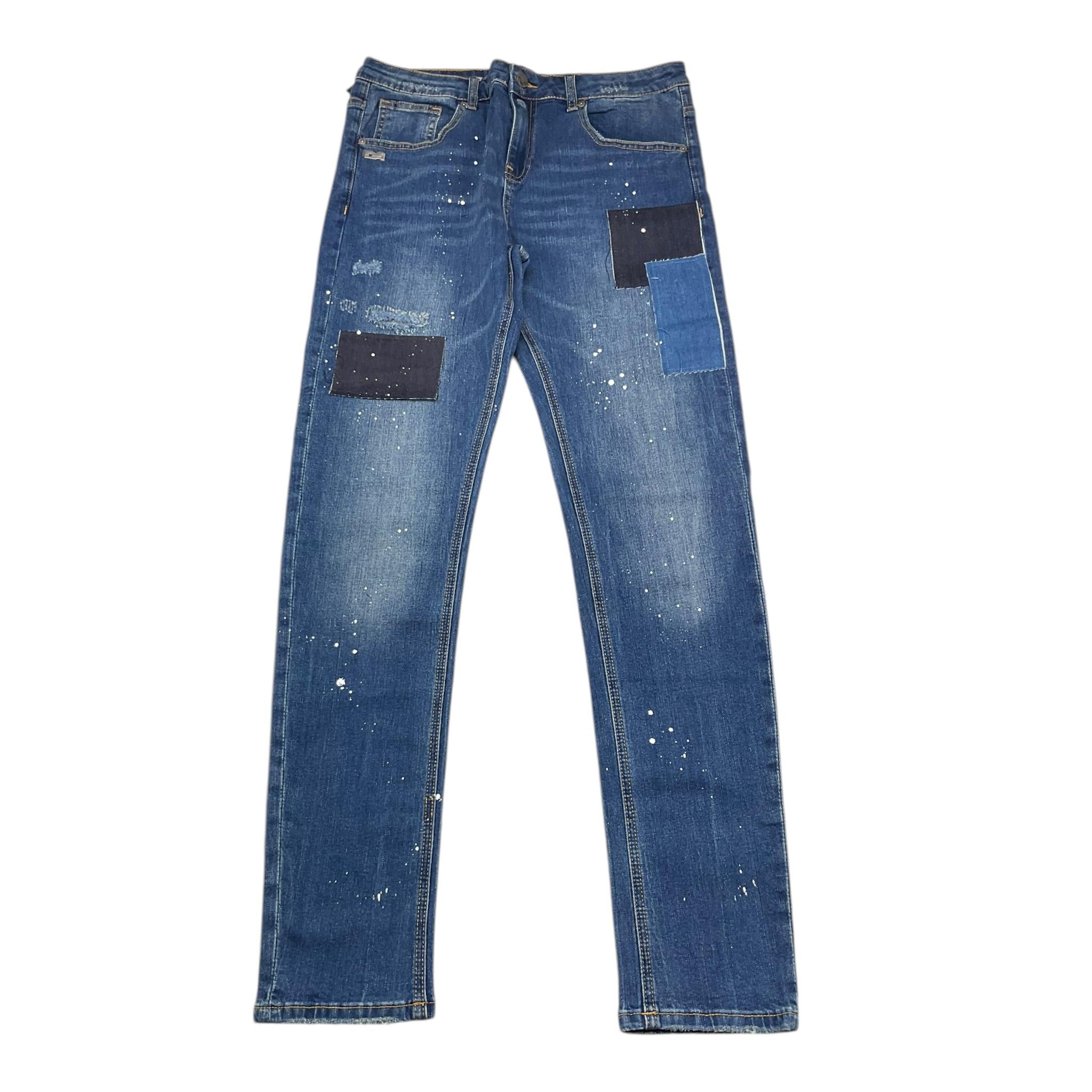 DANIELE ALESSANDRINI jeans tinta unita con girovita regolabile Blu per Bambino 1231PD00074 BLU DANIELE ALESSANDRINI 
