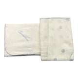 Barcellino Plain Gauze Blanket With Contrasting Embroidery White For Newborn