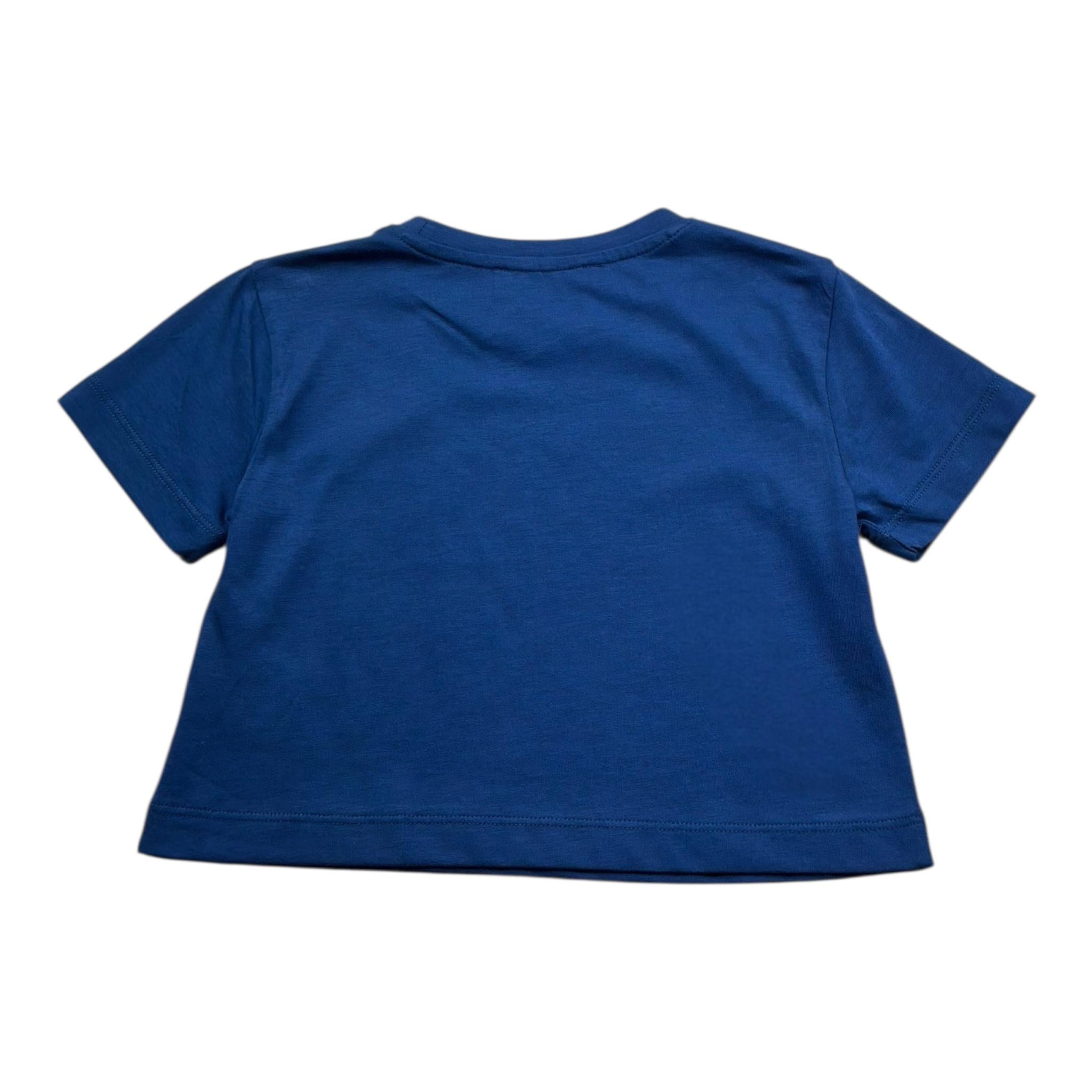 t.shirt girocollo tinta unita con stampa TGP26004TS BLU TRUSSARDI 