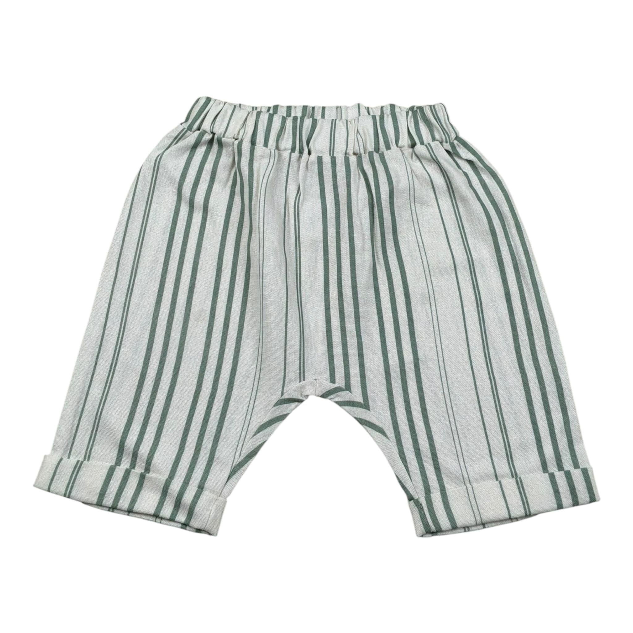 Babyvip Bermuda Tinta Unita con Fantasia A Righe per Neonato EIEIIEI BIANCO BABYVIP 