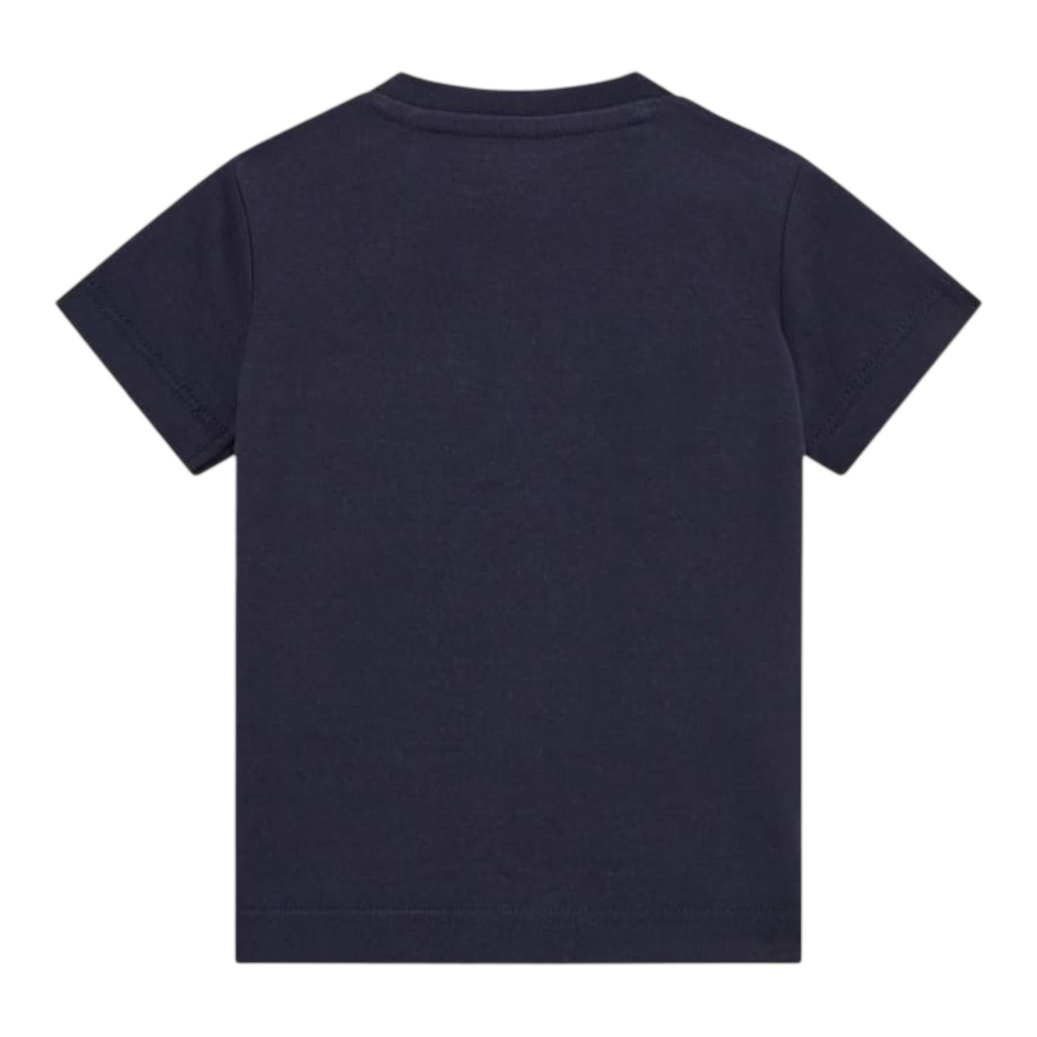 Guess T-Shirt Gircollo Tinta Unita con Stampa per Neonato I5RI03I3Z14 BLU GUESS 