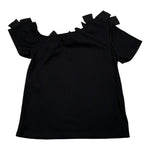 Please T-Shirt Tinta Unita con Applicazioni per Bambina MB32070G73 NERO PLEASE 