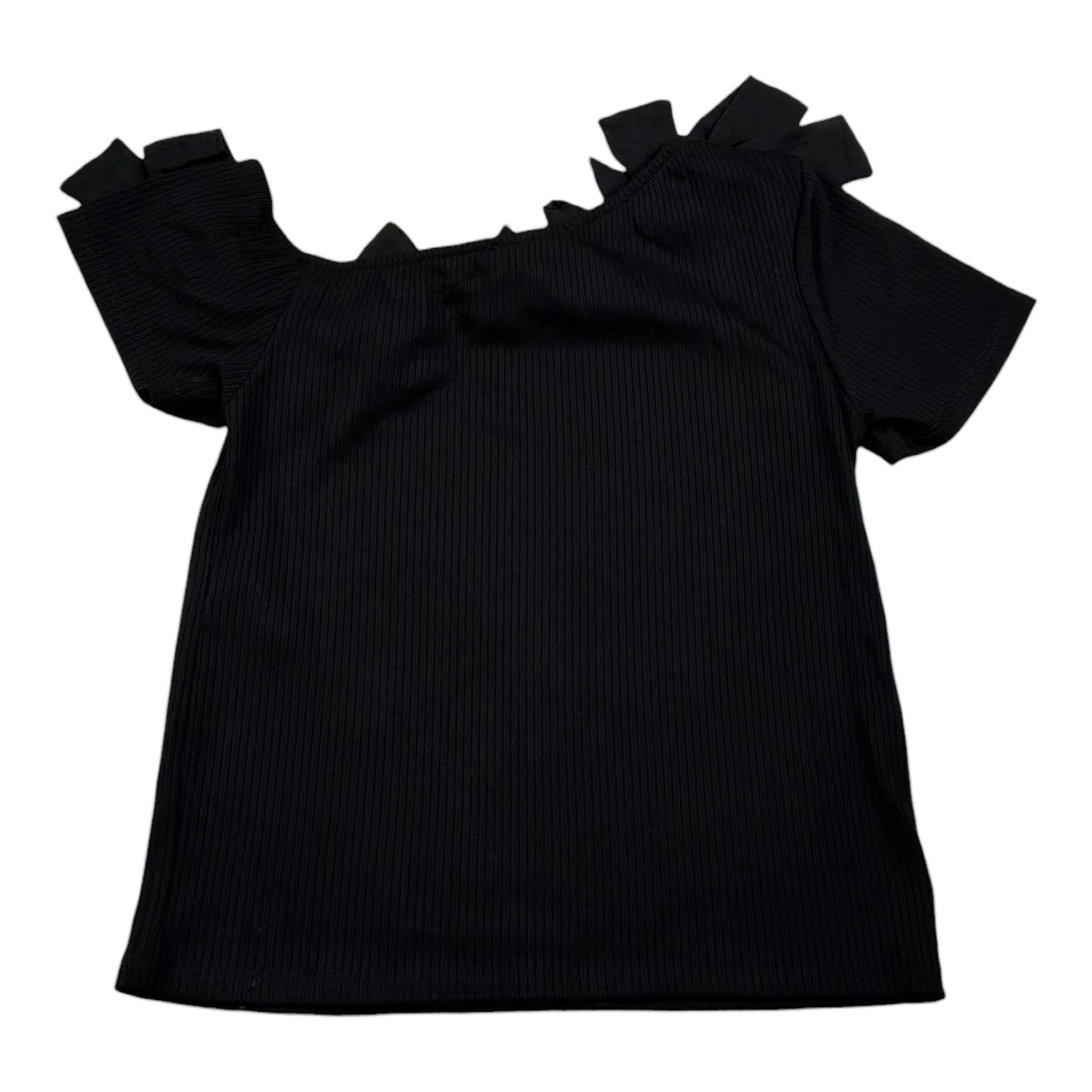 Please T-Shirt Tinta Unita con Applicazioni per Bambina MB32070G73 NERO PLEASE 