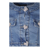 Fun &amp; Fun Plain Denim Jacket with Contrast Buttons Light Blue for Girls