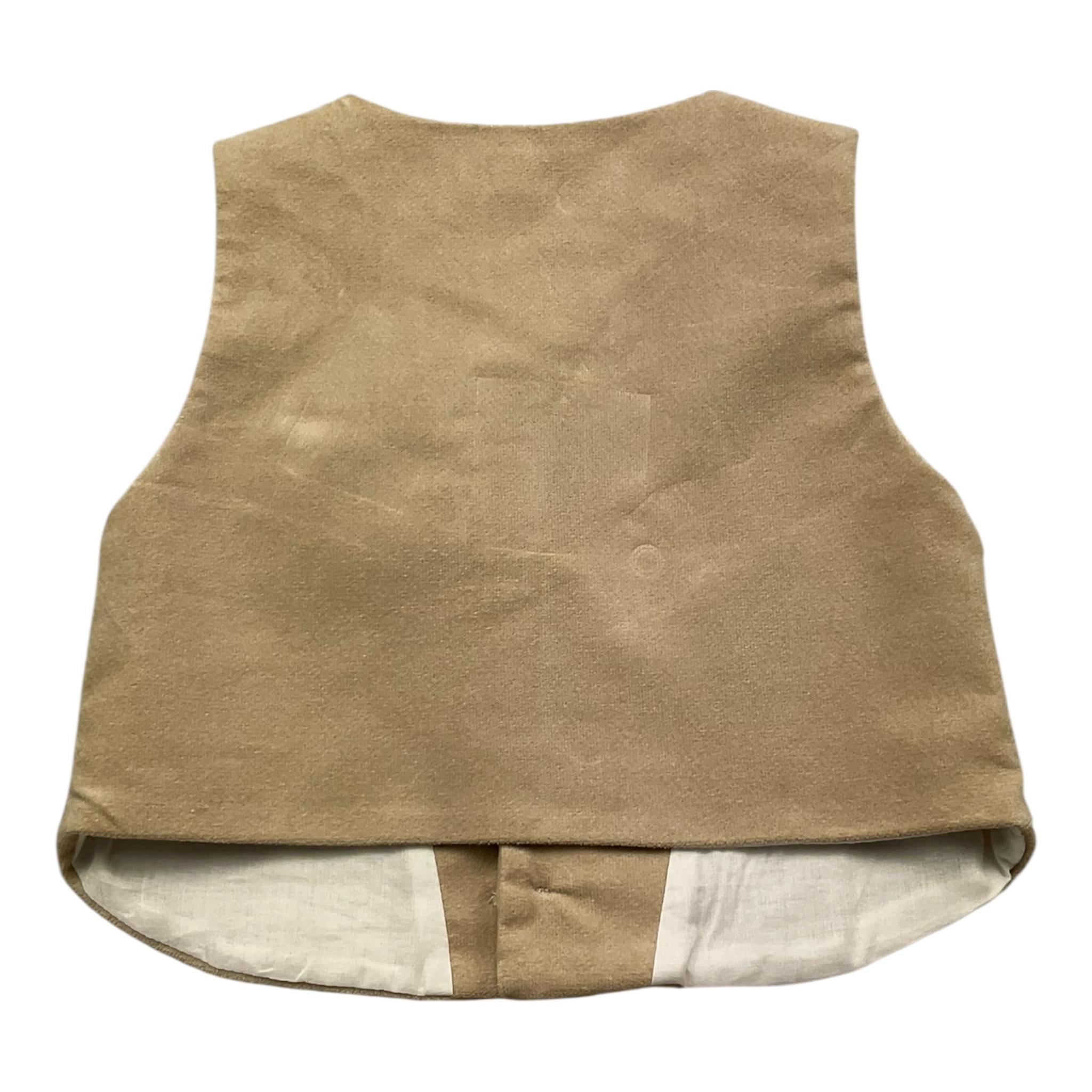 LA STUPENDERIA gilet tinta unita in camoscio Beige per Neonato CCGL53 BEIGE LA STUPENDERIA 