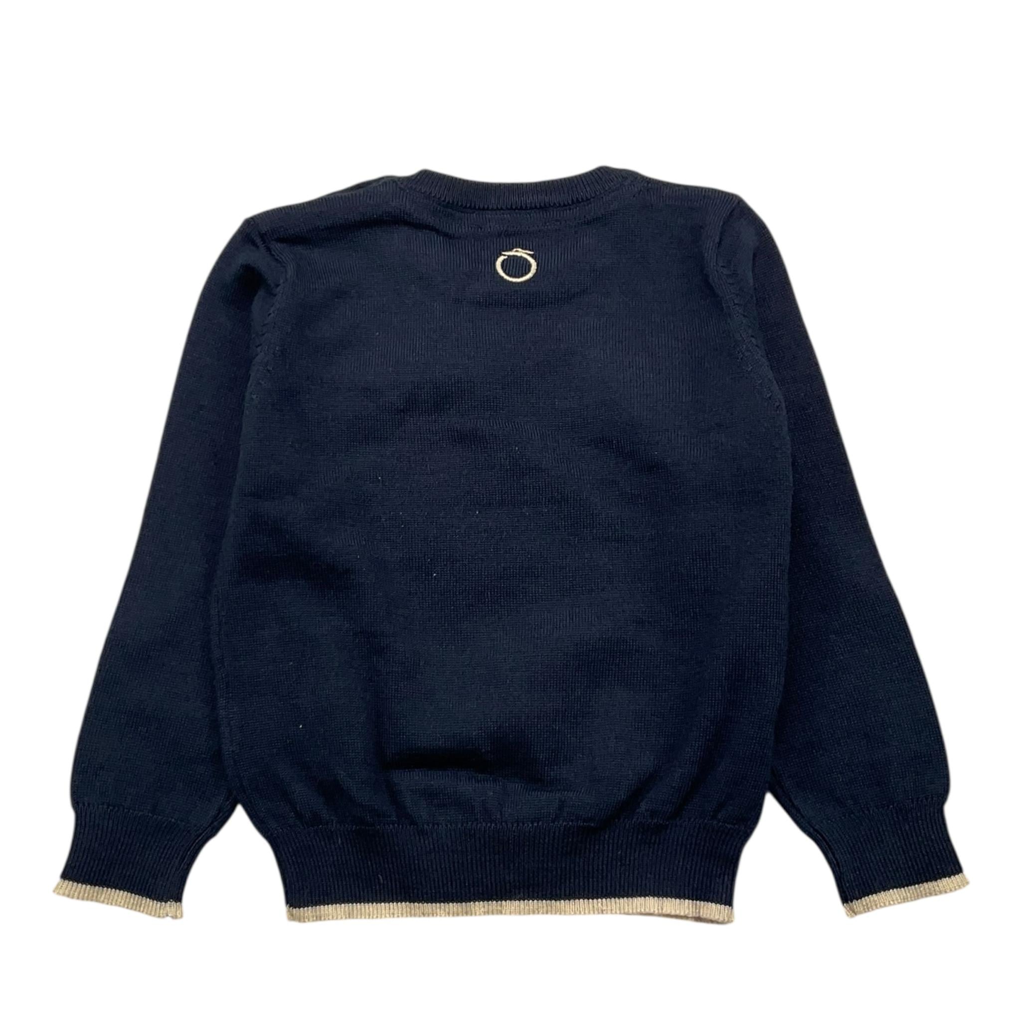 TRUSSARDI maglia girocollo tinta unita con stampa logo Blu per Neonato TIA24004MAX BLU TRUSSARDI 